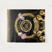 50e Verjaardag Achtergrond Roos Gouden Hoge Hakken Wandkleed (Voorkant (horizontaal))