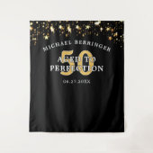 50e verjaardag achtergrond VEROUDE TOT IN DE PERFE Wandkleed (Voorkant)