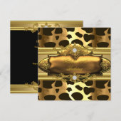 50e verjaardag Animal Print Gold Kaart (Voorkant / Achterkant)