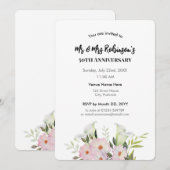 50e verjaardag Aquarel Witte Calla lelie Rozen Kaart (Voorkant / Achterkant)