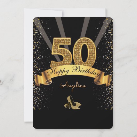 50e verjaardag Art Deco Design 1920's Lady in Red Kaart (Achterkant)