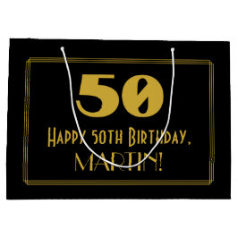 50e verjaardag — Art Deco Geïnspireerde look "50"  Groot Cadeauzakje