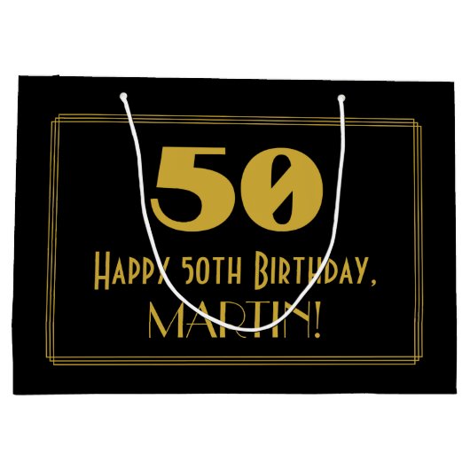 50e verjaardag — Art Deco Geïnspireerde look "50"  Groot Cadeauzakje
