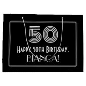 50e verjaardag - Art Deco geïnspireerde look "50"  Groot Cadeauzakje (Achterkant)