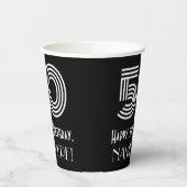 50e verjaardag — Art Deco Geïnspireerde look "50"  Papieren Bekers (Links)