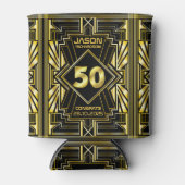 50e verjaardag Art Deco Gold Black Grote Gatsby Blikjeskoeler (Voorkant)