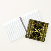 50e verjaardag Art Deco Gold Black Grote Gatsby Notitieboek (Binnen)