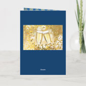 50e verjaardag Art Deco Gold Blue Great Gatsby Kaart (Achterkant)
