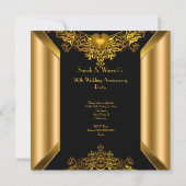 50e verjaardag Art Deco Goud Gouden Hart 2 Kaart (Achterkant)