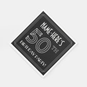 50e verjaardag: Art Deco Style + aangepaste naam Servet (Hoek)