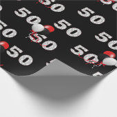 50e verjaardag ballon boeket inpakpapier (Hoek)