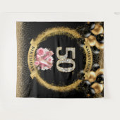 50e verjaardag Banner Diamant nummers Hoge hakken Wandkleed (Voorkant (horizontaal))