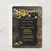 50e verjaardag, Barn Wood, Lichten, Wijn Uitvoer Kaart (Voorkant)