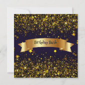 50e verjaardag Bash Gold Stars Champagne Kaart (Achterkant)