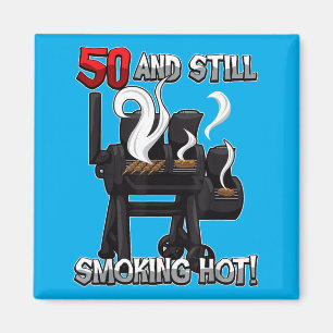 50e verjaardag Bbq citaat _smoking Hot_ Grillfeest Magneet