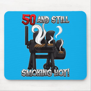 50e verjaardag Bbq citaat _smoking Hot_ Grillfeest Muismat