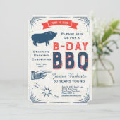 50e verjaardag BBQ Party All American Rustic Kaart (Staand voorkant)