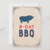 50e verjaardag BBQ Party All American Rustic Kaart (Achterkant)