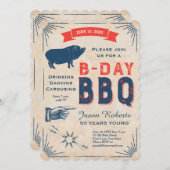 50e verjaardag BBQ Party All American Rustic Kaart (Voorkant / Achterkant)