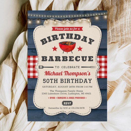 50e verjaardag BBQ Zomer Barbecue Party Kaart