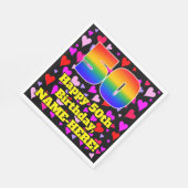 50e verjaardag: Beeldende harten patroon, regenboo Servet (Hoek)