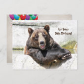 50e Verjaardag Beer Feest Uitnodiging (Voorkant / Achterkant)