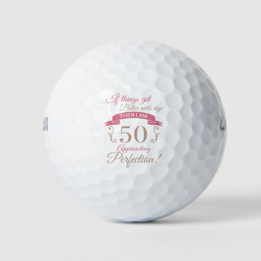 50e verjaardag beter met leeftijd golfballen (Voorkant)