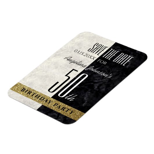 50e verjaardag Bewaar de datum Magneet (Linkerzijde)