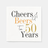 50e verjaardag bieren en juichen minimale partij servet (Voorkant)