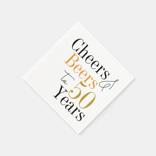 50e verjaardag bieren en juichen minimale partij servet (Hoek)