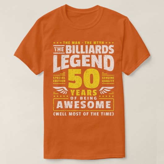 50e verjaardag Billiards Player 50 jaar oud T-shirt (Design voorkant)