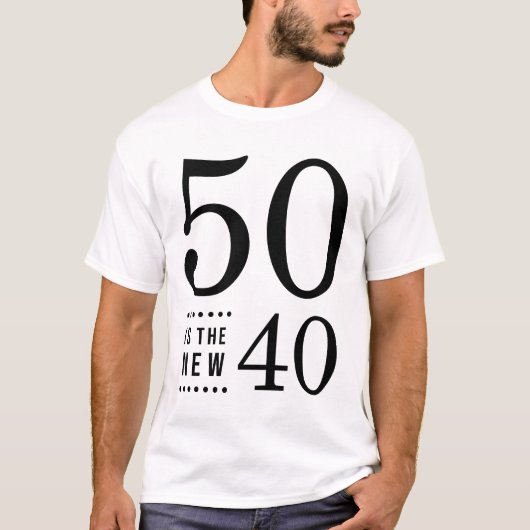 50e verjaardag Black 50 is de nieuwe 40 T-shirt (Voorkant)
