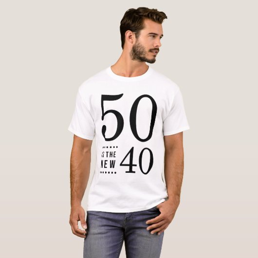 50e verjaardag Black 50 is de nieuwe 40 T-shirt (Voorkant volledig)