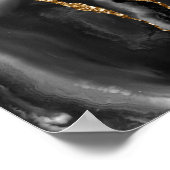 50e verjaardag Black Gold Agate Welkom Poster (Hoek)