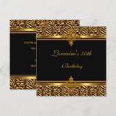 50e verjaardag Black Gold Zebra Stripe Kaart (Voorkant / Achterkant)