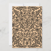 50e verjaardag Black & Peach Botanische Bloemen Kaart (Achterkant)