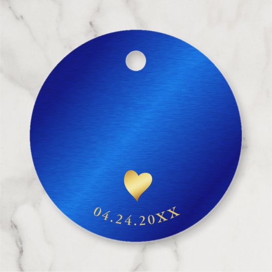 50e verjaardag Blauw en Goud Bedankjes Labels (Achterkant)