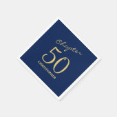50e verjaardag blauw goud hoofdstuk 50 servet (Hoek)