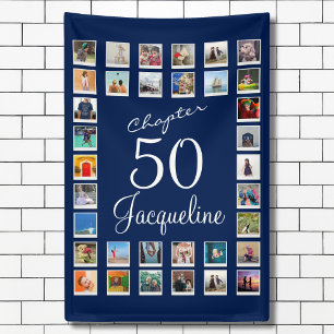 50e verjaardag Blauw Spandoek