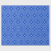 50e verjaardag Blauwe Bandana Cadeaupapier (Vlak)