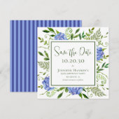 50e verjaardag Blauwe Hortensia's Save The Date (Voorkant / Achterkant)