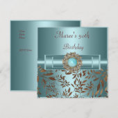 50e verjaardag Blauwgroen blauwe juweel Kaart (Voorkant / Achterkant)