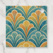 50e verjaardag Blauwgroen en gouden art deco stijl Bedankjes Labels (Achterkant)