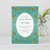 50e verjaardag Blauwgroen Gold-classificatie Kaart (Staand voorkant)