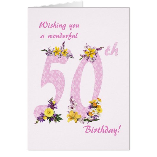 50e verjaardag Bloem Verdroogde getallen (Voorkant)