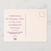 50e verjaardag Bloemen Modern 50 jaar feest Aankondigingskaart (Achterkant)