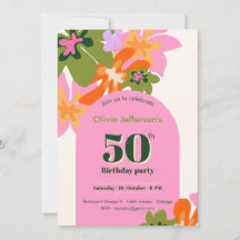 50e verjaardag bloemrijk kleurrijk elegant vrouwel