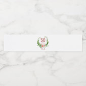 50e verjaardag blozen roze bloem waterfles etiket (Enkel label)