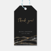 50e verjaardag Blue Gold Agate Hartelijk dank Cadeaulabel (Voorkant)