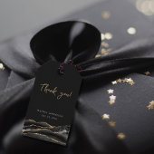 50e verjaardag Blue Gold Agate Hartelijk dank Cadeaulabel